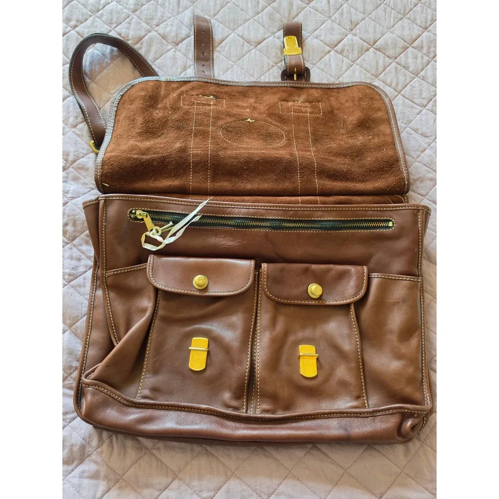 Willis & Geiger VTG Heritage Preppy Officecore Brown Leather Pockets Briefcase